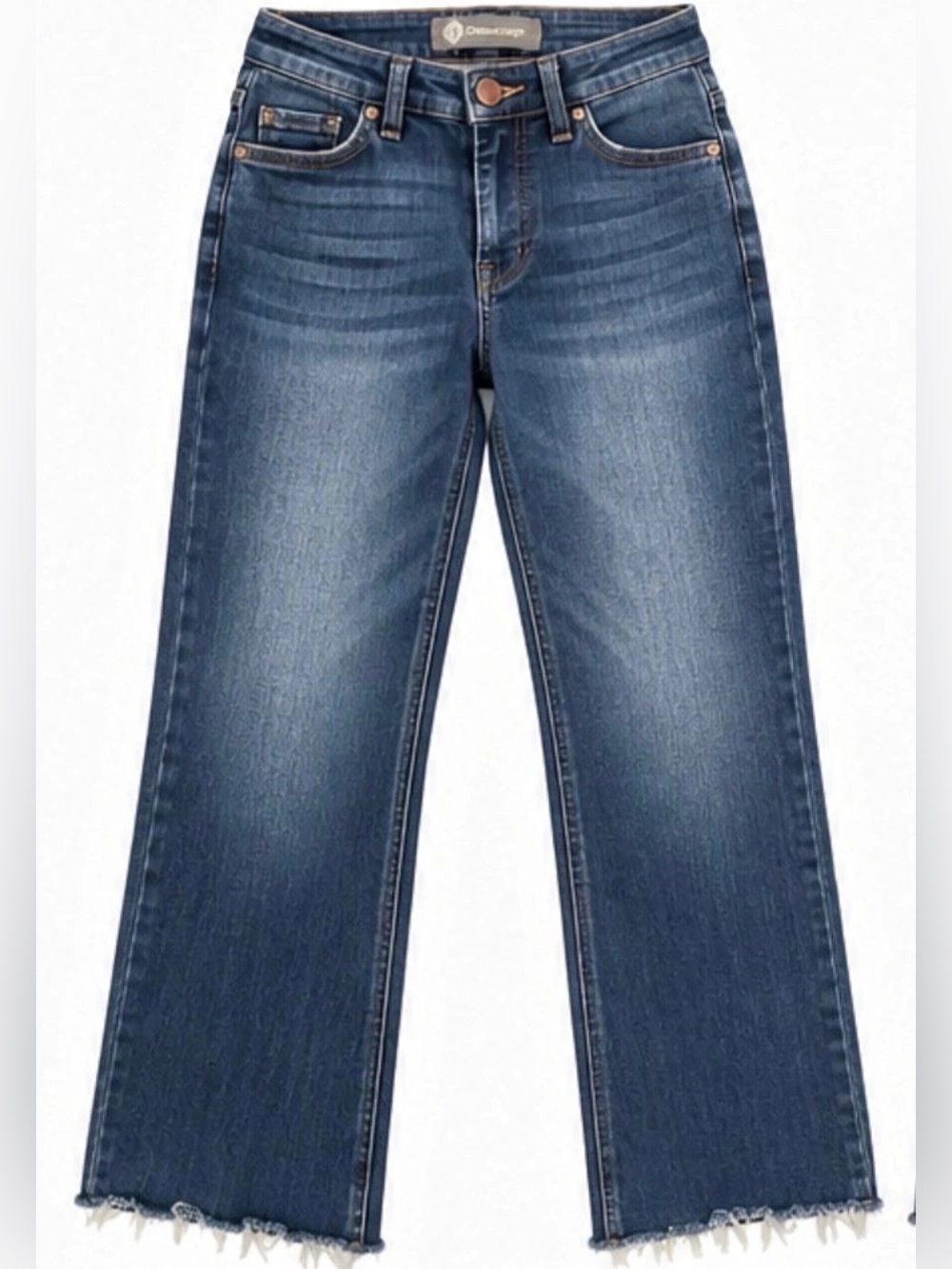 Democracy Ab Solution Jeans Size 10 High Rise Wide Leg Raw Hem Dark Wash